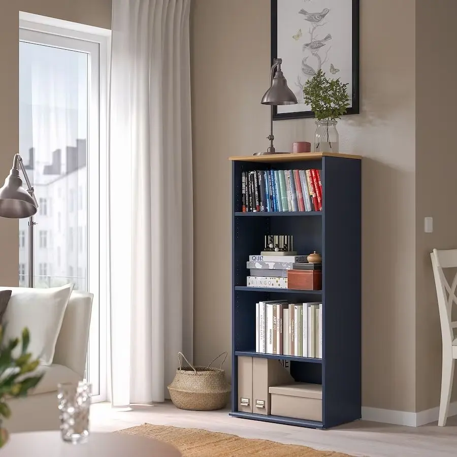 Etajera Ikea Skruvby 60x140 (Negru-Albastru)