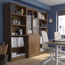 Biblioteca Ikea Tonstad usi glisante/sticla transparenta/furnir 245х47х201 (Maro Stejar) Thumb