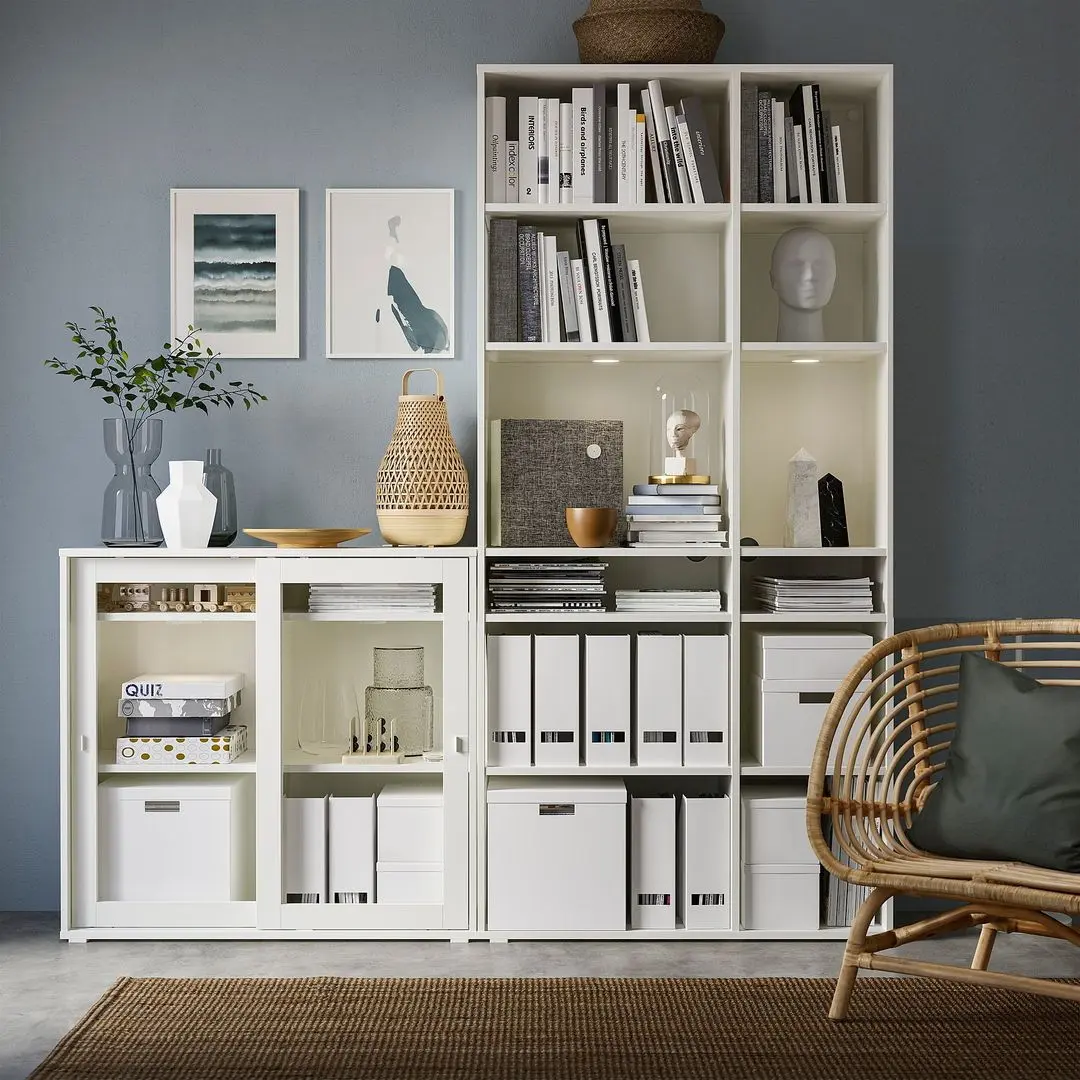 Etajera Ikea Vihals 190x37x200 (Alb)