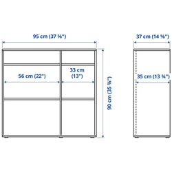 Витрина Ikea Vihals стеклянные дверцы 285x37x90 (Темно-серый) Thumb