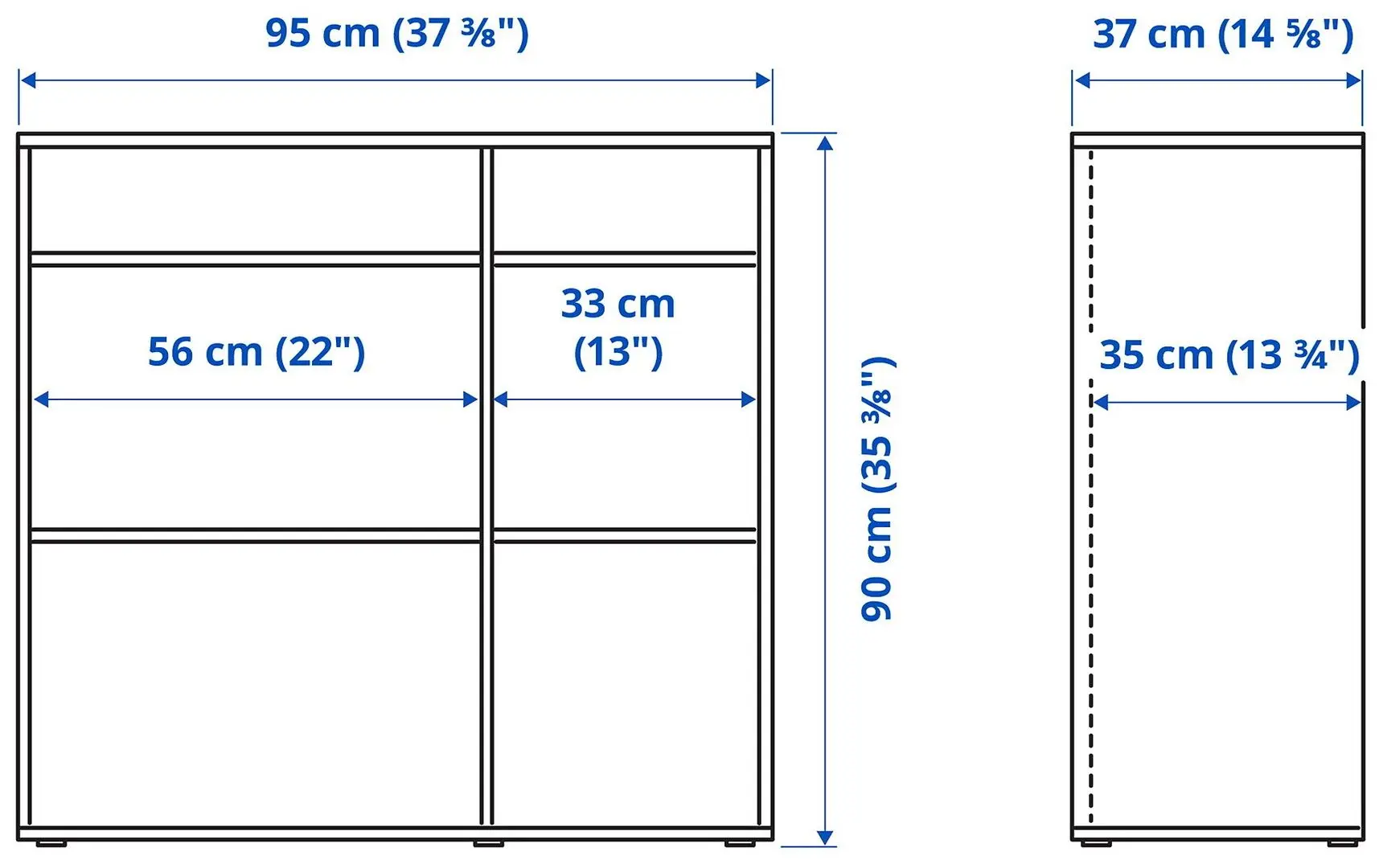 Витрина Ikea Vihals стеклянные дверцы 285x37x90 (Темно-серый)