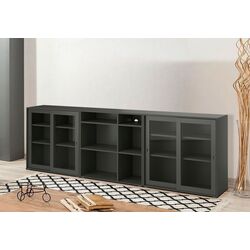 Витрина Ikea Vihals стеклянные дверцы 285x37x90 (Темно-серый)