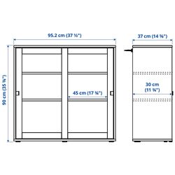 Витрина Ikea Vihals стеклянные дверцы 285x37x90 (Темно-серый) Thumb