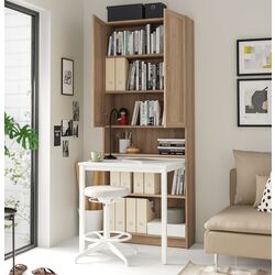 Bibliotecă cu birou Ikea Billy/Oxberg 80x202 (Aspect Stejar/Alb) Thumb