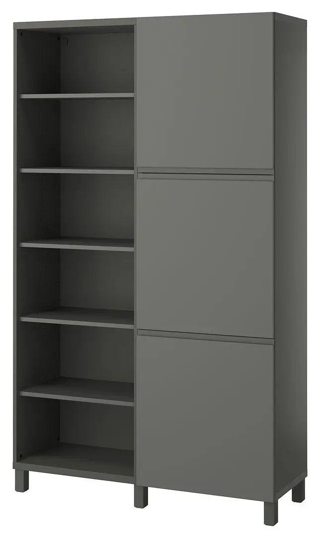 Etajera Ikea Besta 120x42x202 (Gri Inchis/Vasterviken Gri Inchis)