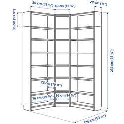 Etajera coltar Ikea Billy 136/136x28x237 (Alb) Thumb