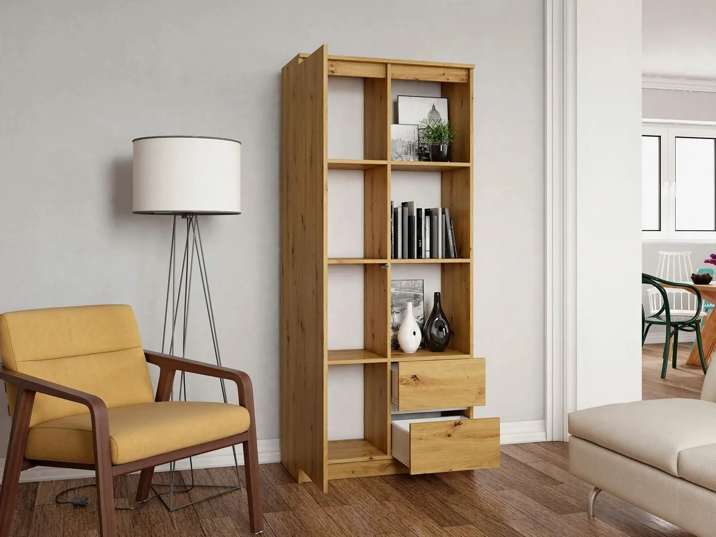 Etajera TopEshop RS-80 Bily (Artisan Oak)