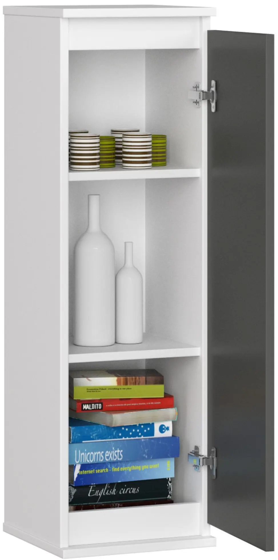 Dulap suspendat Akord W30 (White/Graphite Grey)