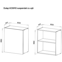Dulap suspendat Ambianta Kosmo 0.6m Thumb