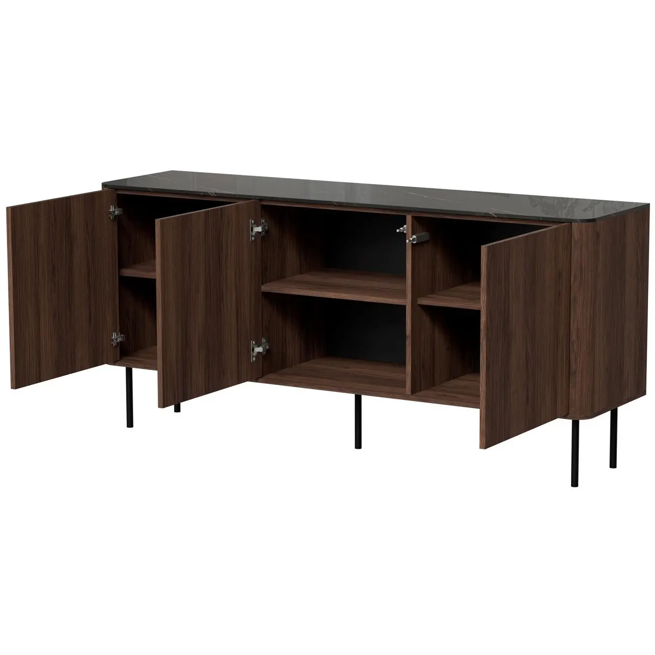 Тумба Halmar Solano KM-1 (Walnut/Black Marble) - 3