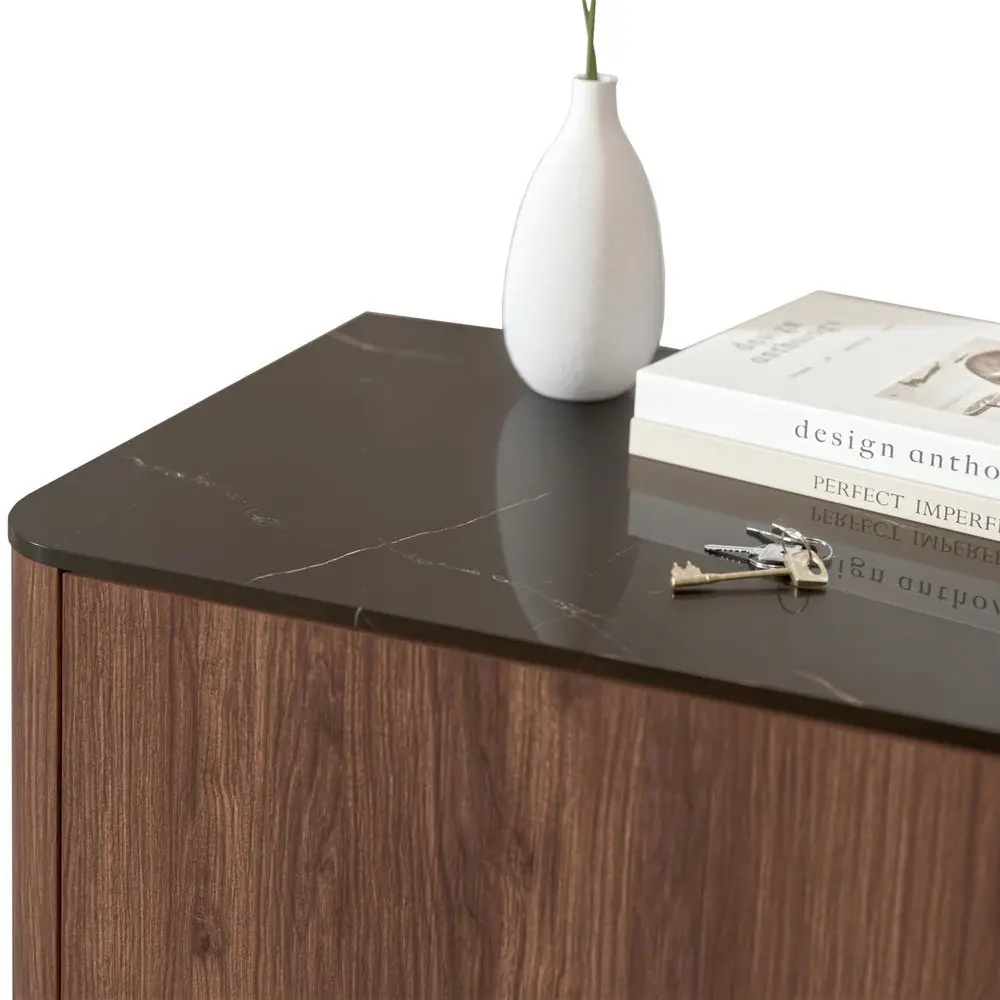Тумба Halmar Solano KM-1 (Walnut/Black Marble) - 4