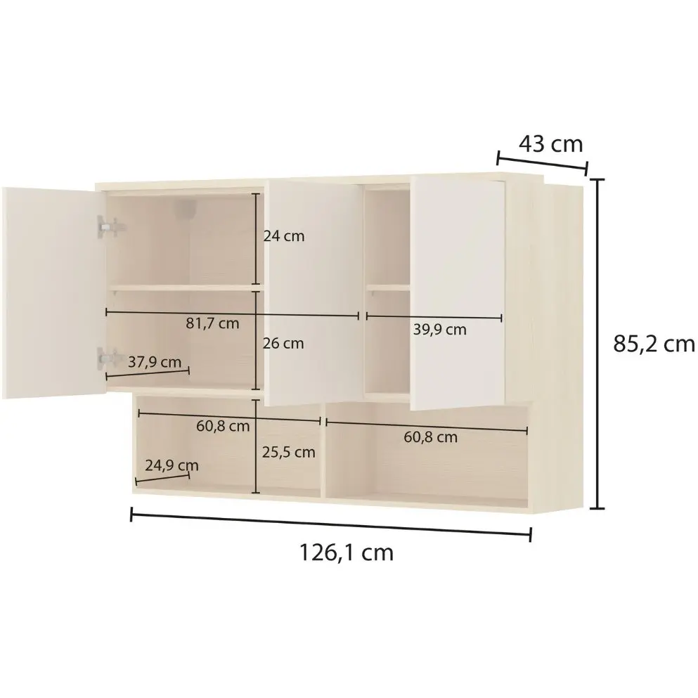Настенный шкафчик Helvetia Terra 24LBON11 (Lindberg oak/Sand beige) - 5
