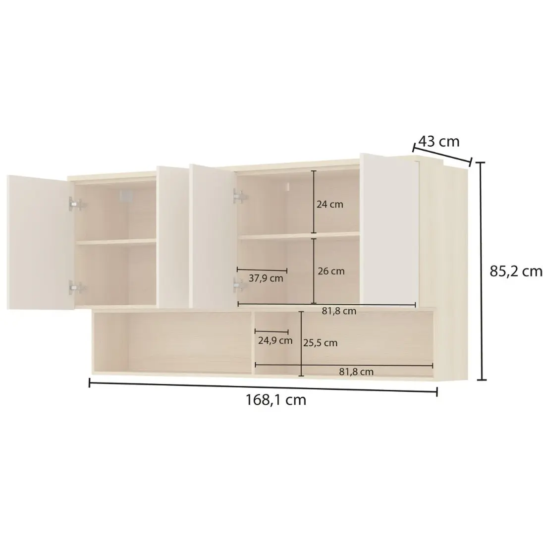 Настенный шкафчик Helvetia Terra 24LBON12 (Lindberg oak/Sand beige) - 6