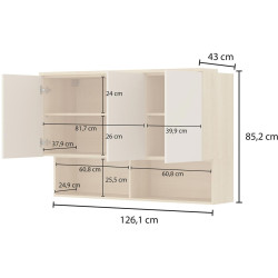 Dulap de perete Helvetia Terra 24LEON11 (Lindberg oak/Eucalyptus) Thumb