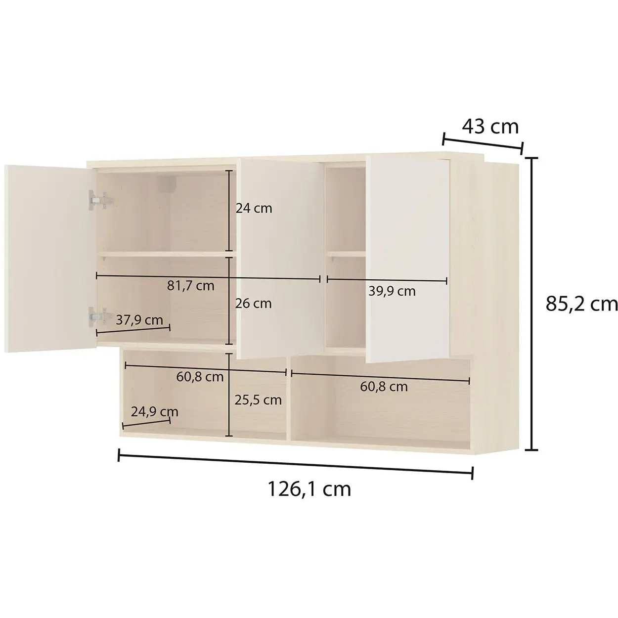 Dulap de perete Helvetia Terra 24LEON11 (Lindberg oak/Eucalyptus) - 6