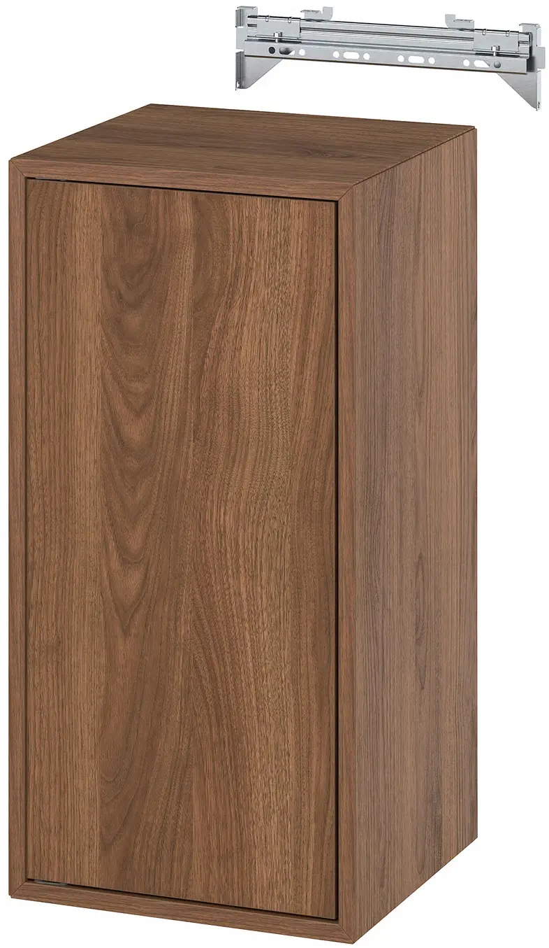 Шкафчик навесной Ikea Eket полка/дверца 35x35x70 (Коричневый/Имитация Ореха) - 3