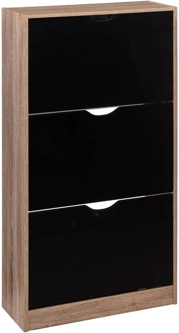 Тумба для обуви 5Five Drawy 160392I (Black/Natural Oak) - 2