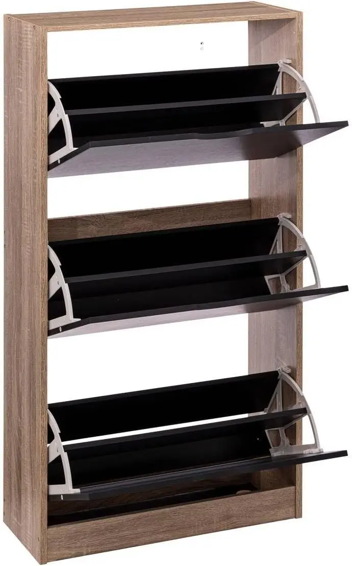 Тумба для обуви 5Five Drawy 160392I (Black/Natural Oak) - 3