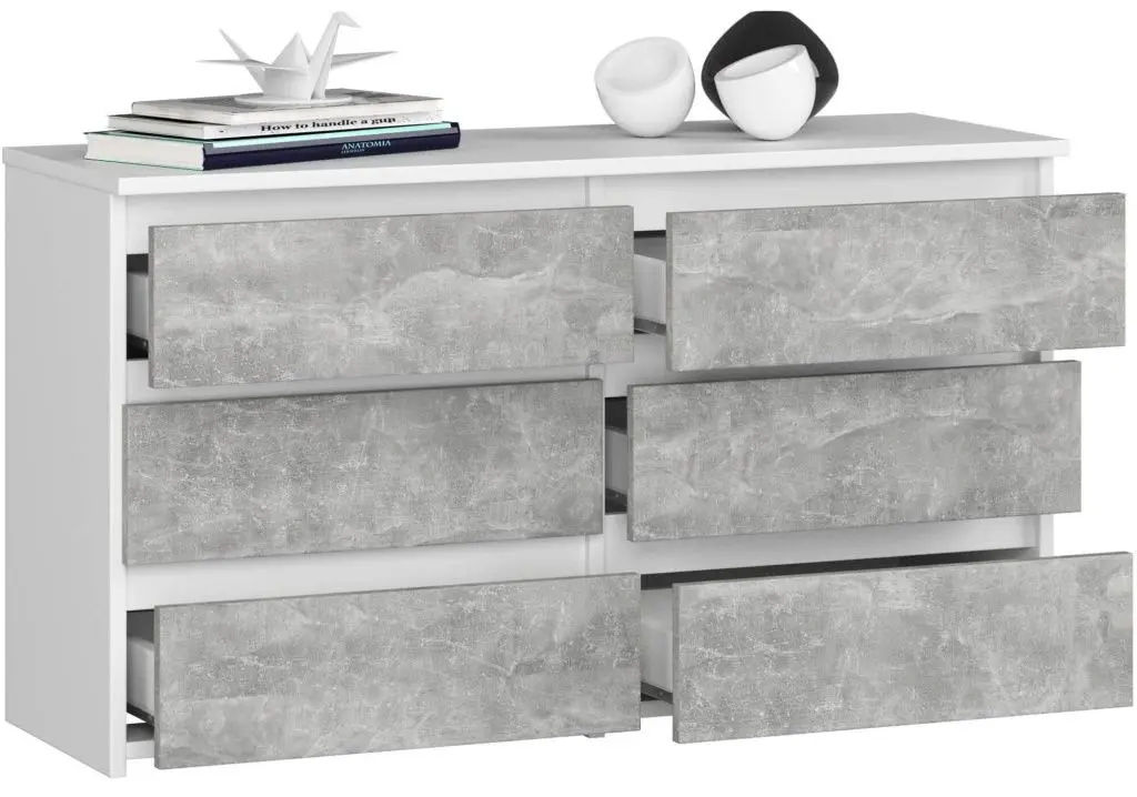 Comoda Akord CL 100 6S (White/Concrete)