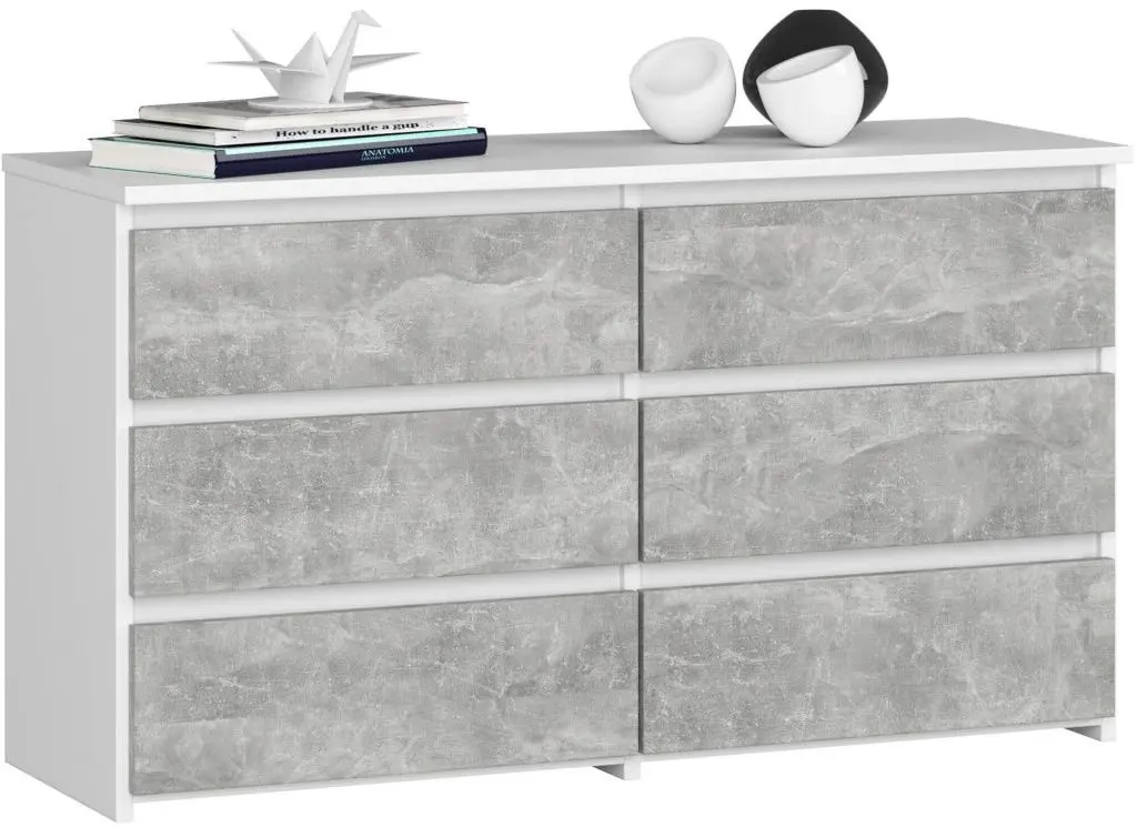 Comoda Akord CL 100 6S (White/Concrete)