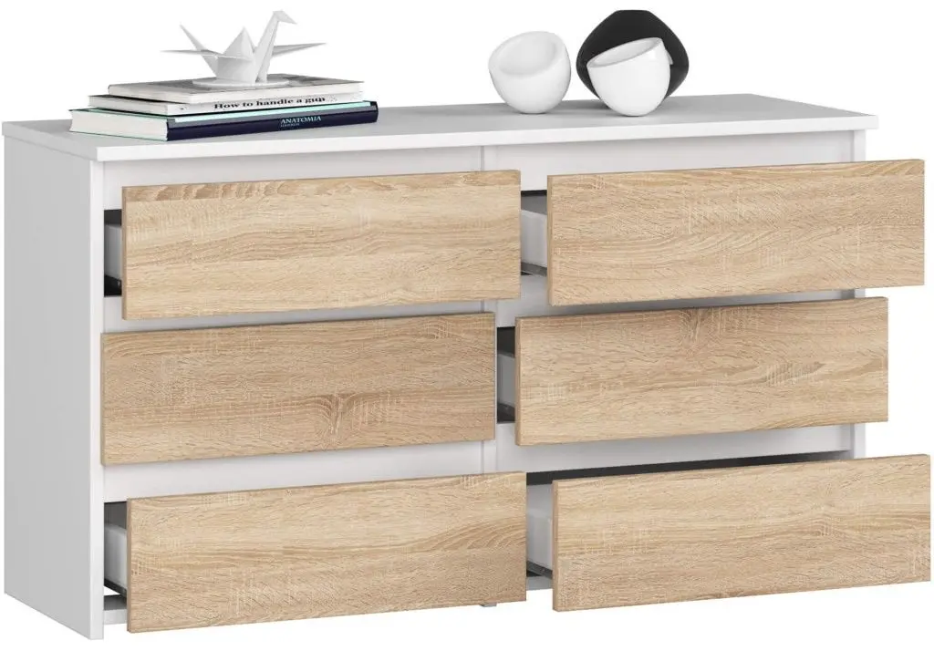 Comoda Akord CL 100 6S (White/Sonoma Oak)