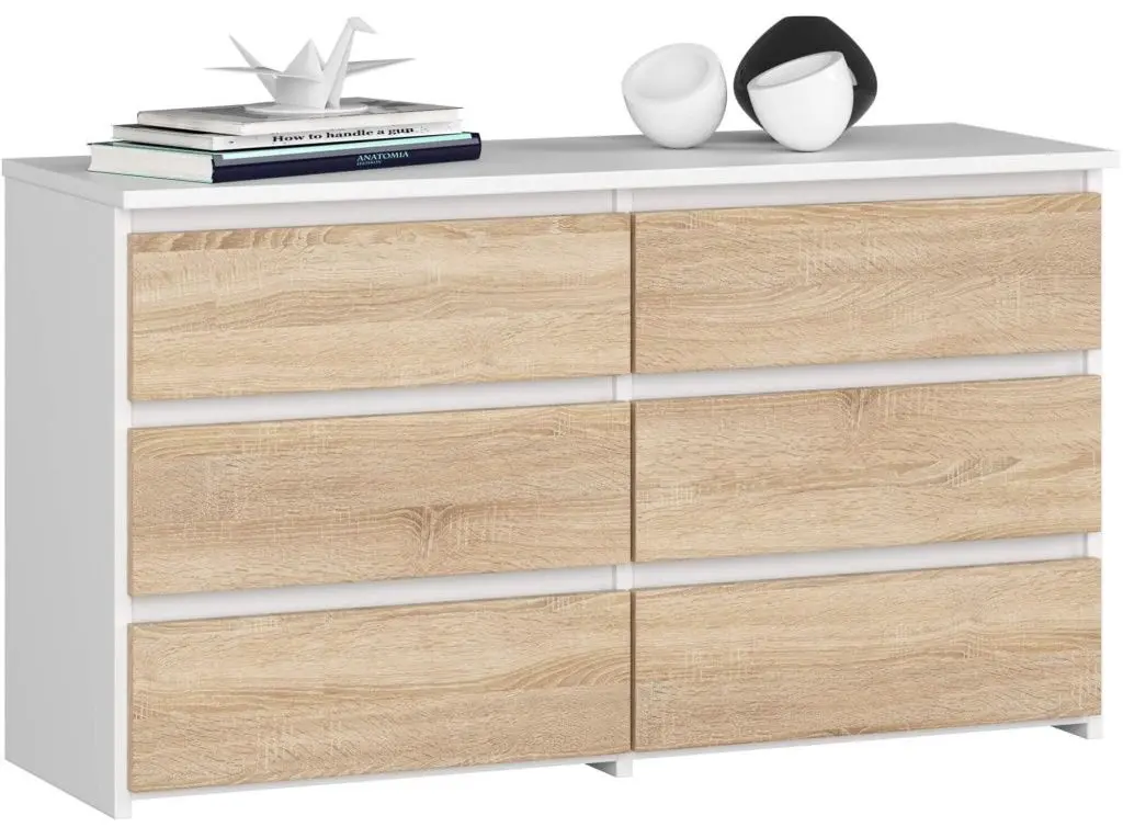 Comoda Akord CL 100 6S (White/Sonoma Oak)