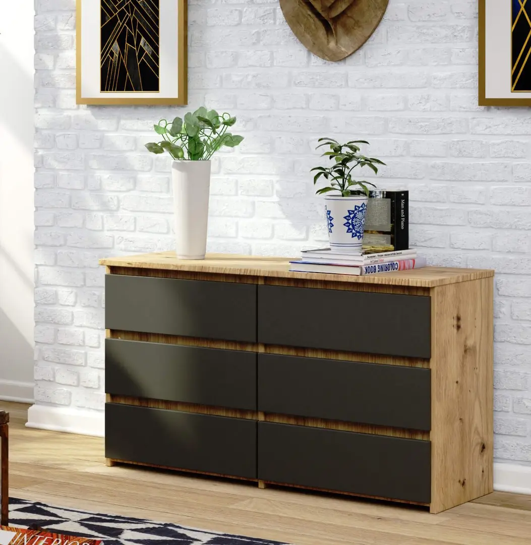 Comoda Akord CL100 6SZ (Artisan Oak/Graphite Grey)