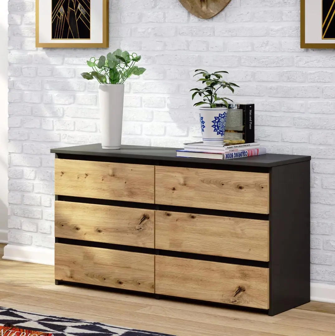 Comoda Akord CL100 6SZ (Graphite Grey/Artisan Oak)