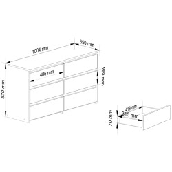 Comoda Akord CL100 6SZ (Sonoma Oak) Thumb