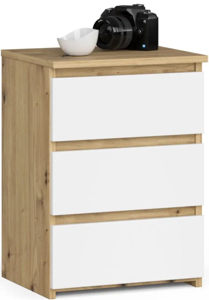 Comoda Akord CL3 40cm 3SZ (Artisan Oak/White)