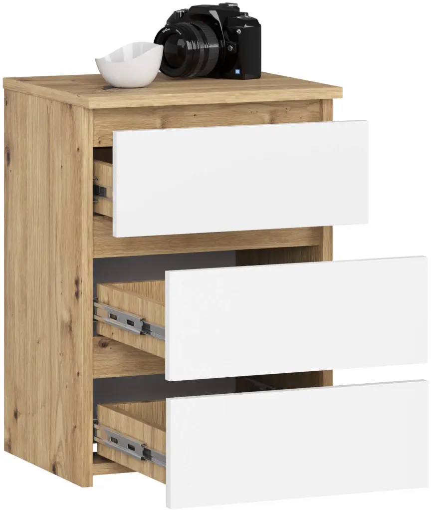 Comoda Akord CL3 40cm 3SZ (Artisan Oak/White)