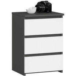 Comoda Akord CL3 40cm 3SZ (Graphite Grey/White) Thumb
