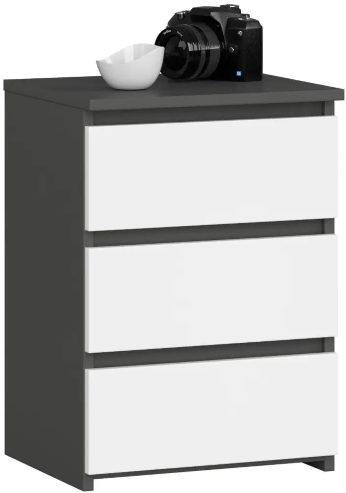Comoda Akord CL3 40cm 3SZ (Graphite Grey/White)