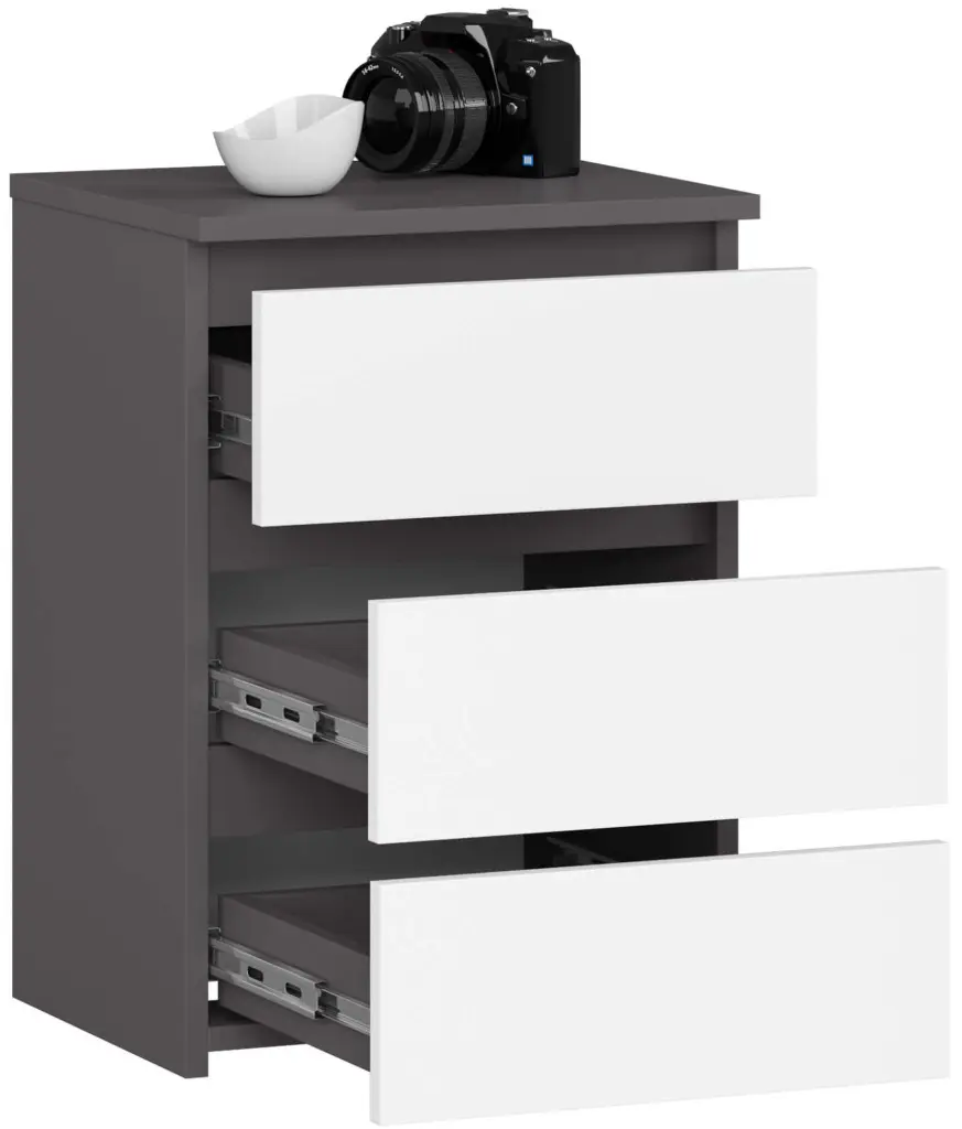 Comoda Akord CL3 40cm 3SZ (Graphite Grey/White)
