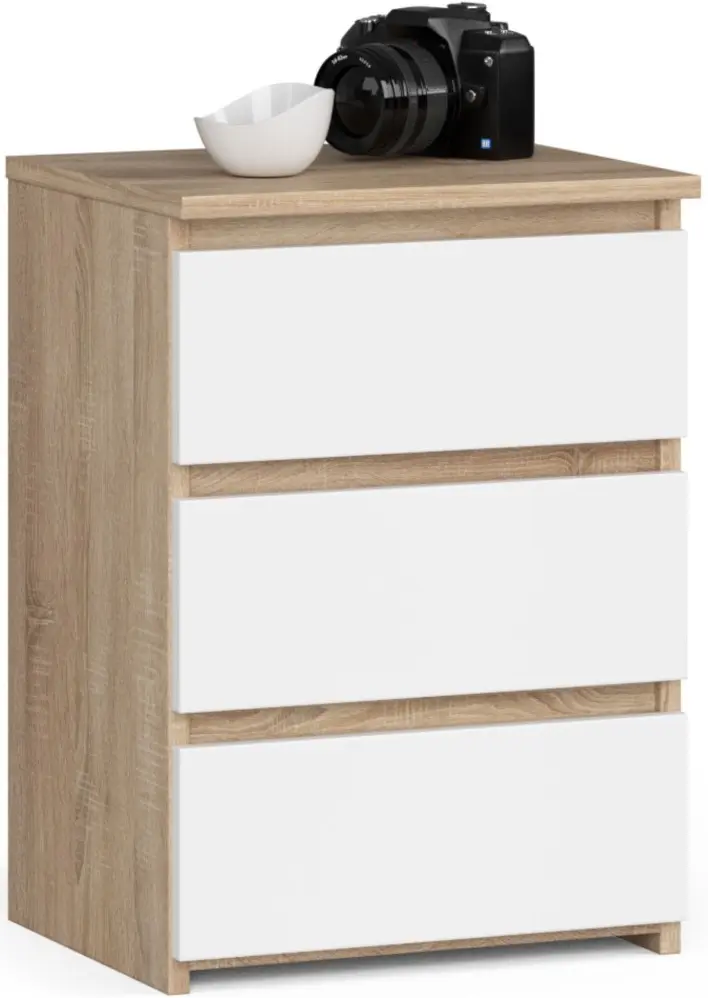 Comoda Akord CL3 40cm 3SZ (Sonoma Oak/White)