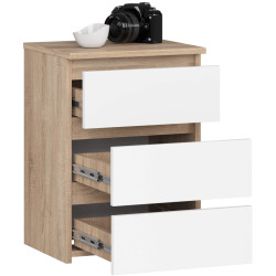 Comoda Akord CL3 40cm 3SZ (Sonoma Oak/White) Thumb