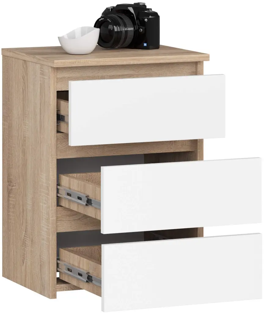 Comoda Akord CL3 40cm 3SZ (Sonoma Oak/White)