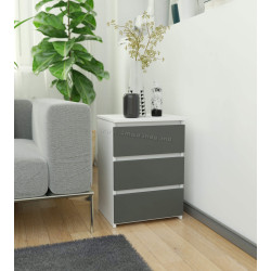 Comoda Akord CL3 40cm 3SZ (White/Graphite Grey)