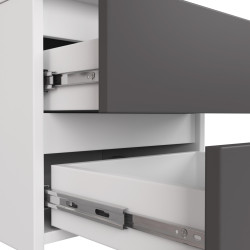 Comoda Akord CL3 40cm 3SZ (White/Graphite Grey) Thumb