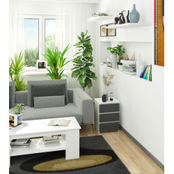 Comoda Akord CL3 40cm 3SZ (White/Graphite Grey) Thumb