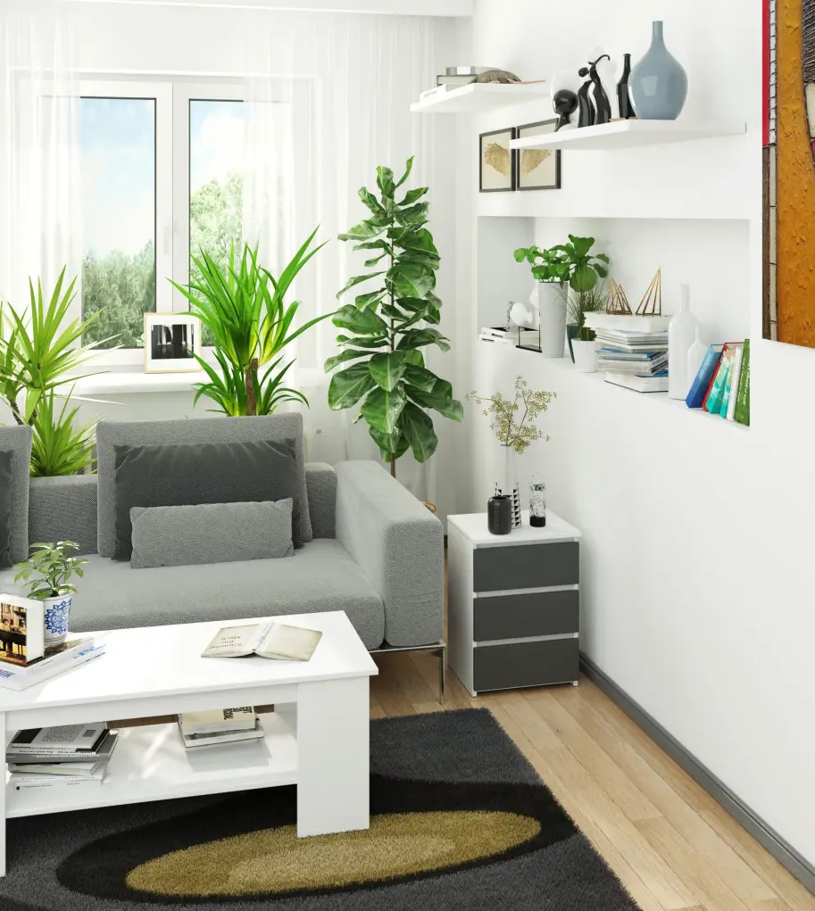 Comoda Akord CL3 40cm 3SZ (White/Graphite Grey)