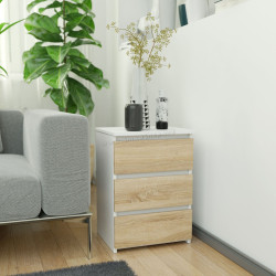 Comoda Akord CL3 40cm 3SZ (White/Sonoma Oak)