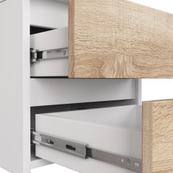 Comoda Akord CL3 40cm 3SZ (White/Sonoma Oak) Thumb