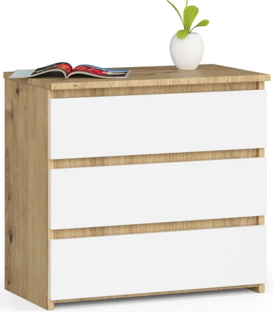 Comoda Akord CL3 60cm 3SZ (Artisan Oak/White)