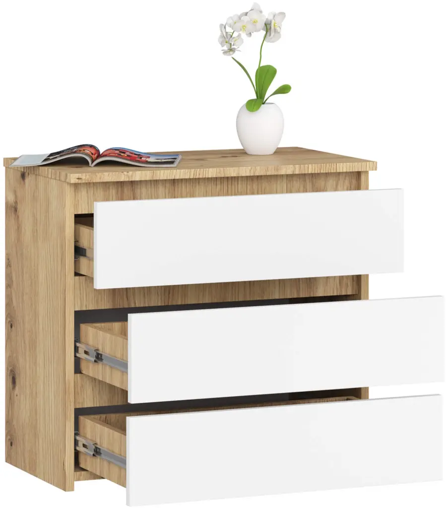 Comoda Akord CL3 60cm 3SZ (Artisan Oak/White)
