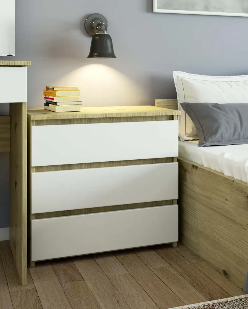 Comoda Akord CL3 60cm 3SZ (Artisan Oak/White)