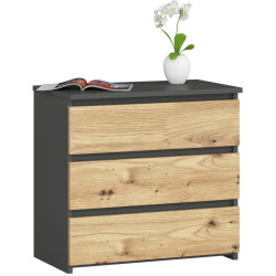 Комод Akord CL3 60см 3SZ (Graphite Grey/Artisan Oak) Thumb