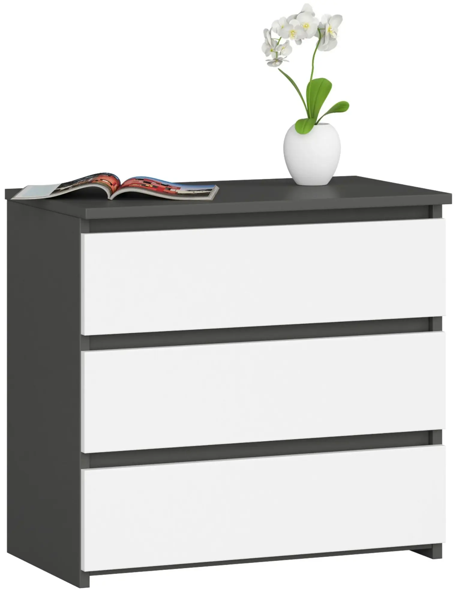 Comoda Akord CL3 60cm 3SZ (Graphite Grey/White)