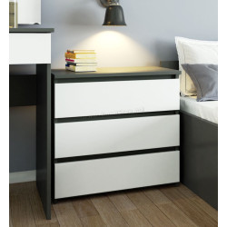 Comoda Akord CL3 60cm 3SZ (Graphite Grey/White)