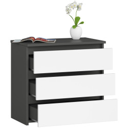 Comoda Akord CL3 60cm 3SZ (Graphite Grey/White) Thumb
